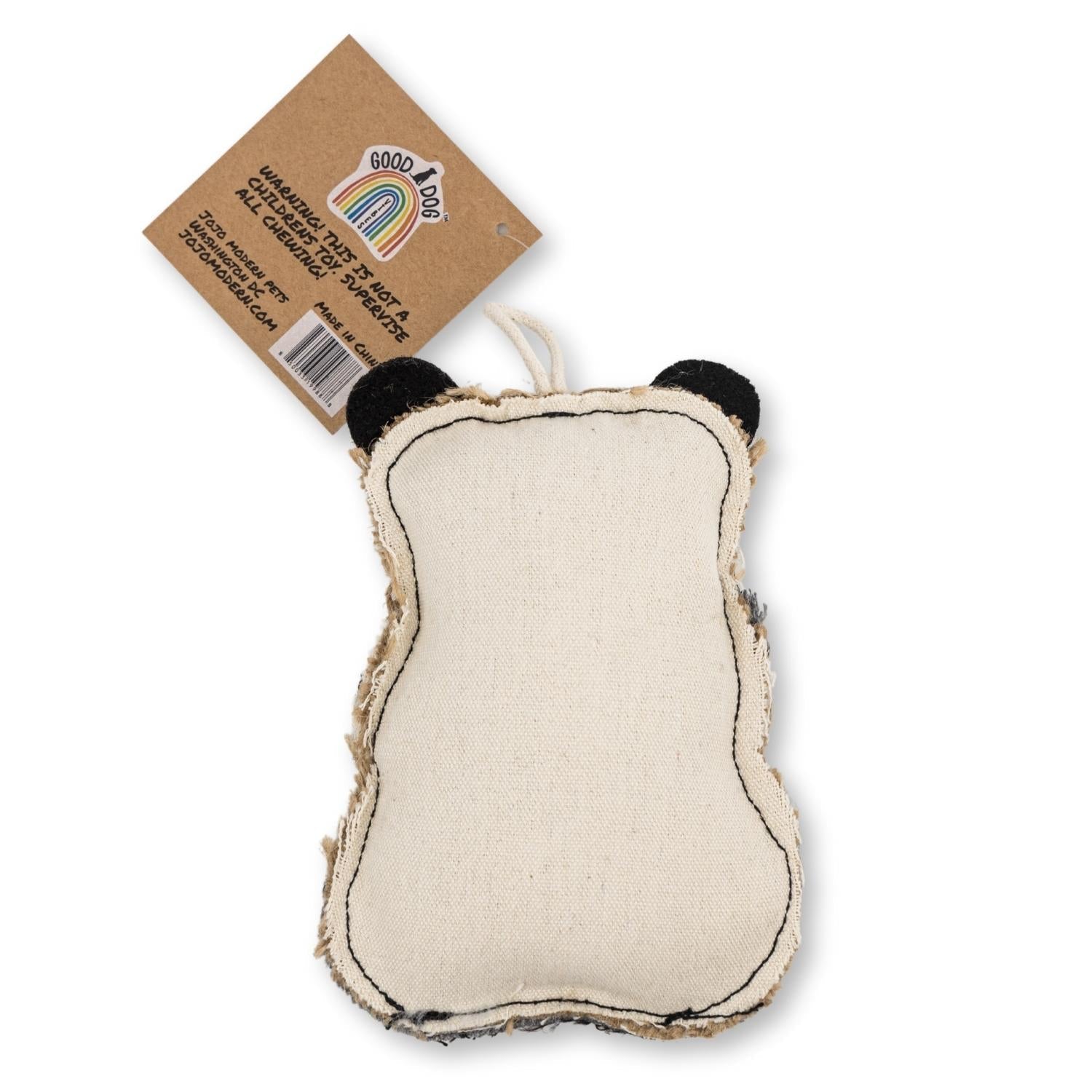 Canvas & Jute Panda-Shaped Dog Chew Toy – Durable, Safe and Non-Toxic - BIG FRENCHIES