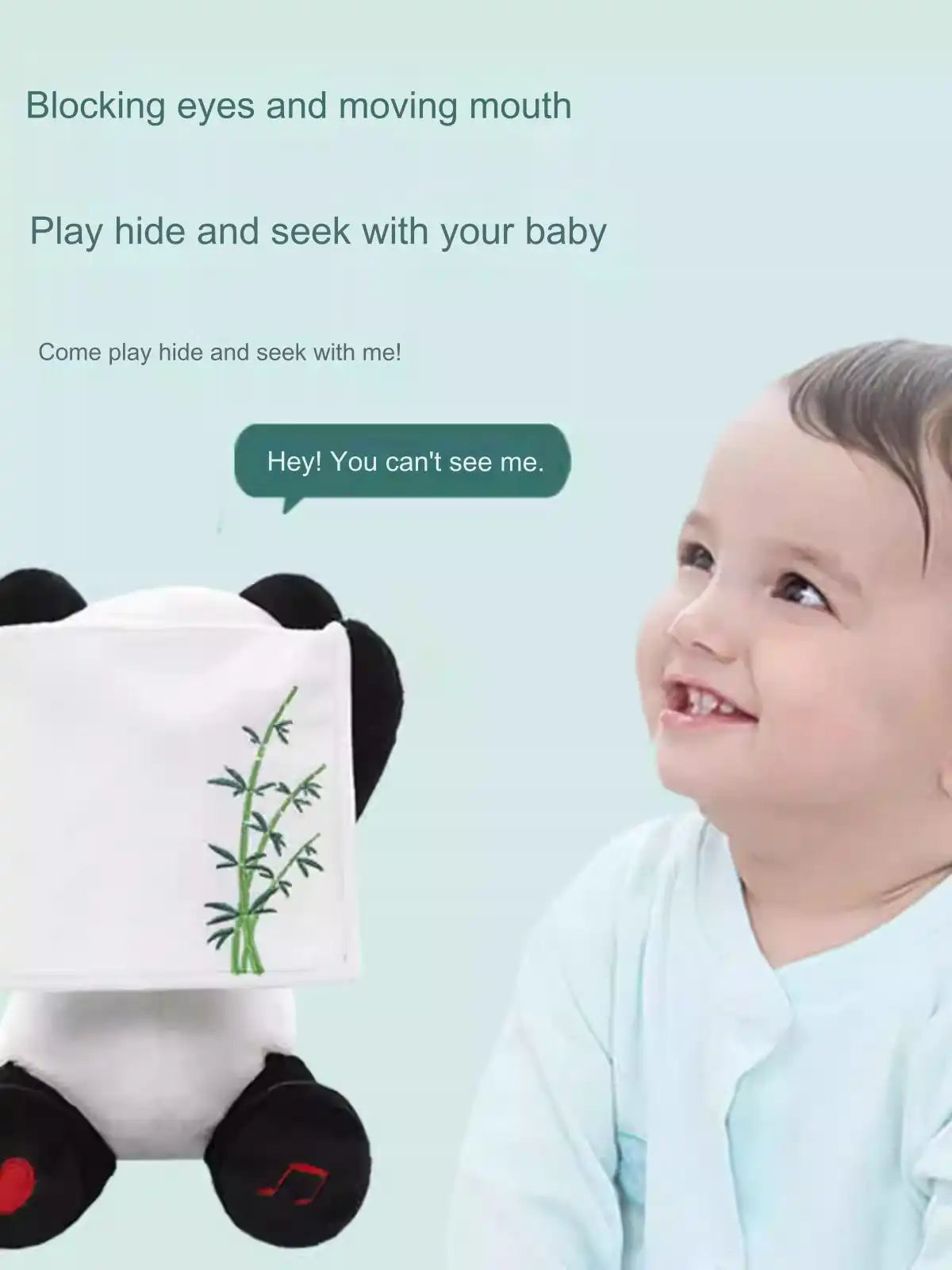 Interactive Hide & Seek Panda Baby Toy - Educational Plush with Voice Recording & Songs