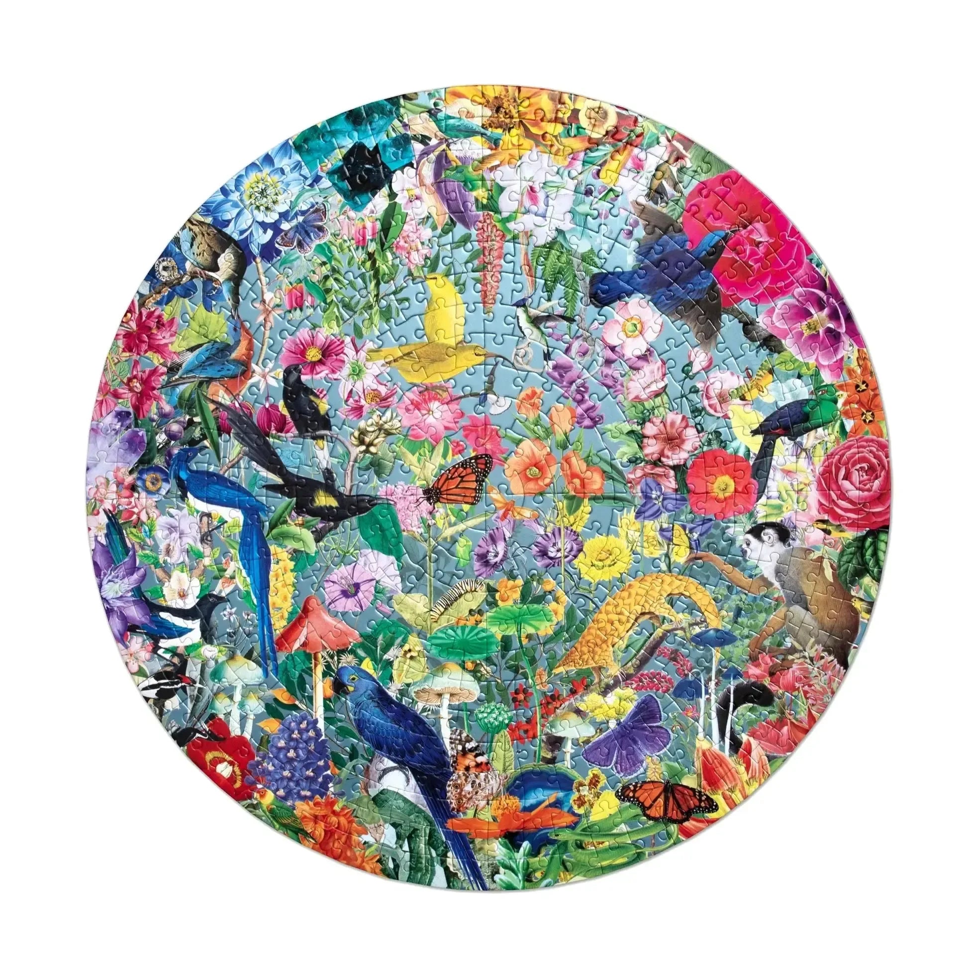 Paradise Garden 500 Piece Round Jigsaw Puzzle eeBoo - BIG FRENCHIES