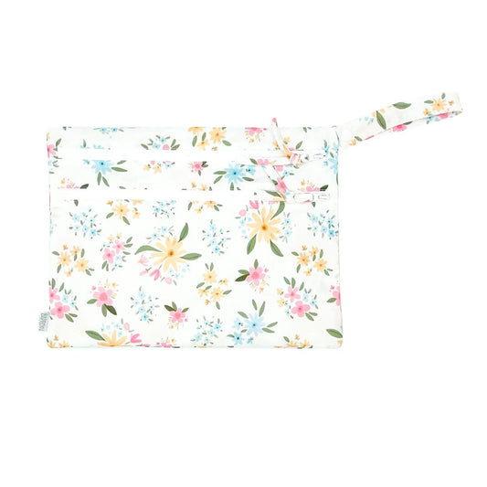Pastel Floral - Waterproof Wet Bag (For mealtime, on-the-go, and more!) - BIG FRENCHIES