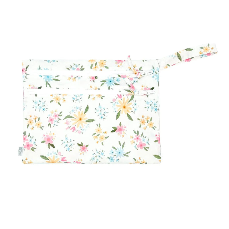 Pastel Floral - Waterproof Wet Bag (For mealtime, on-the-go, and more!) - BIG FRENCHIES