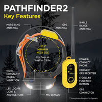 Dogtra PATHFINDER2 GPS Dog Tracker and Training Collar - Up to 9-Mile Range, Track Up to 21 Dogs