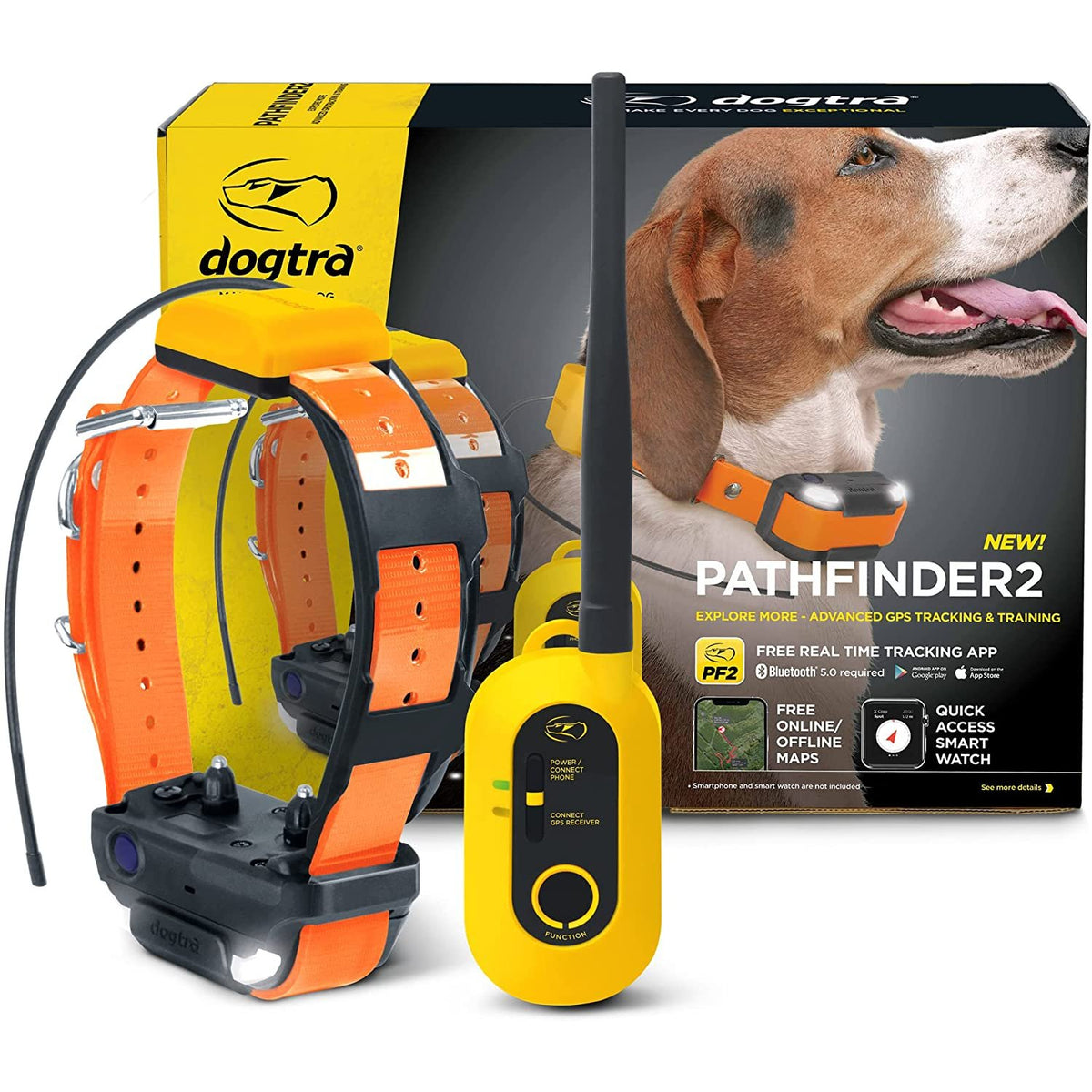 Dogtra PATHFINDER2 GPS Dog Tracker and Training Collar - Up to 9-Mile Range, Track Up to 21 Dogs
