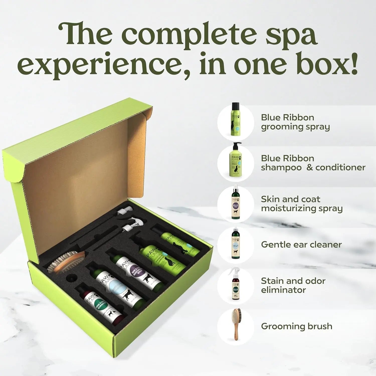 Pawfume Dog Spa Gift Basket 6-Piece Probiotic Deodorizer & Grooming Set - BIG FRENCHIES