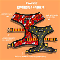 Red, White & Bark Reversible Harness