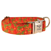Boop Town Durable Soft Cotton Dog Collar With Nylon Core Quick Release Metal Buckle Adjustable for Girls Boys Small Medium Large Comfortable Pet Products Reduces Hair Matting Gold Tone Zinc Alloy Hardware