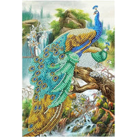 Peacock Waterfall Crystal Art Notebook Kit Craft Buddy - BIG FRENCHIES