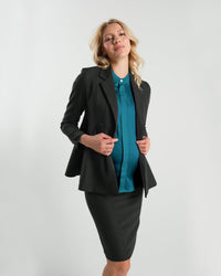 Short Sleeve Satin Maternity Shell Top with Concealed Nursing Zip - BIG FRENCHIES