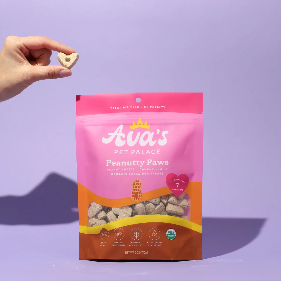 Ava's Pet Palace Organic Oven Baked Dog Treats - Peanutty Paws (6 oz) / 2-Pack - BIG FRENCHIES