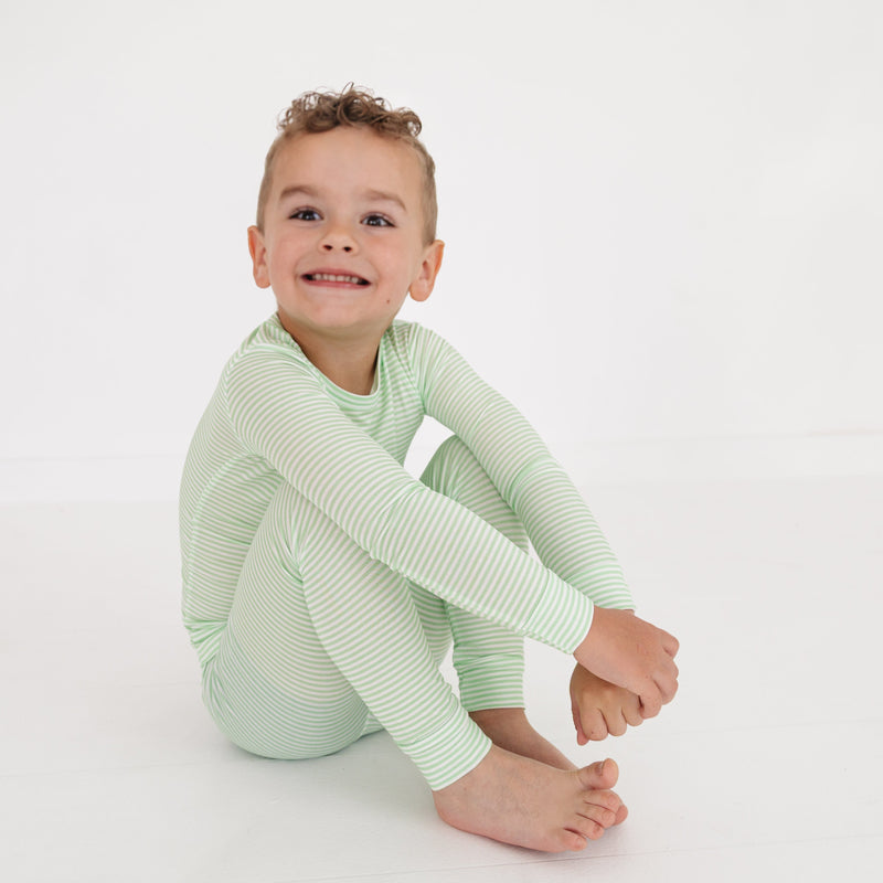 Pear Stripe Bamboo Toddler Pajama Set - BIG FRENCHIES