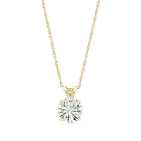 .80 CTW Certified Genuine Moissanite Solitaire Pendant Necklace - Choice of 14k White or Yellow Gold