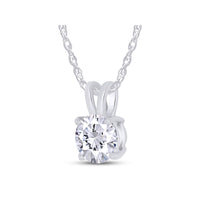 1.00 CTW Lab-Grown Round Diamond Solitaire Pendant in Solid 14K Gold – F Color, VS Clarity, AGI Certified