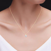 1.00 CTW Lab-Grown Round Diamond Solitaire Pendant in Solid 14K Gold – F Color, VS Clarity, AGI Certified