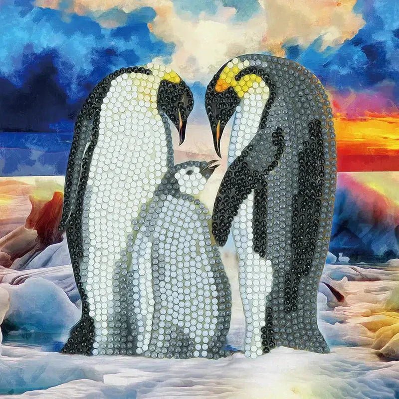 Penguin Family Crystal Art Card Kit Craft Buddy - BIG FRENCHIES