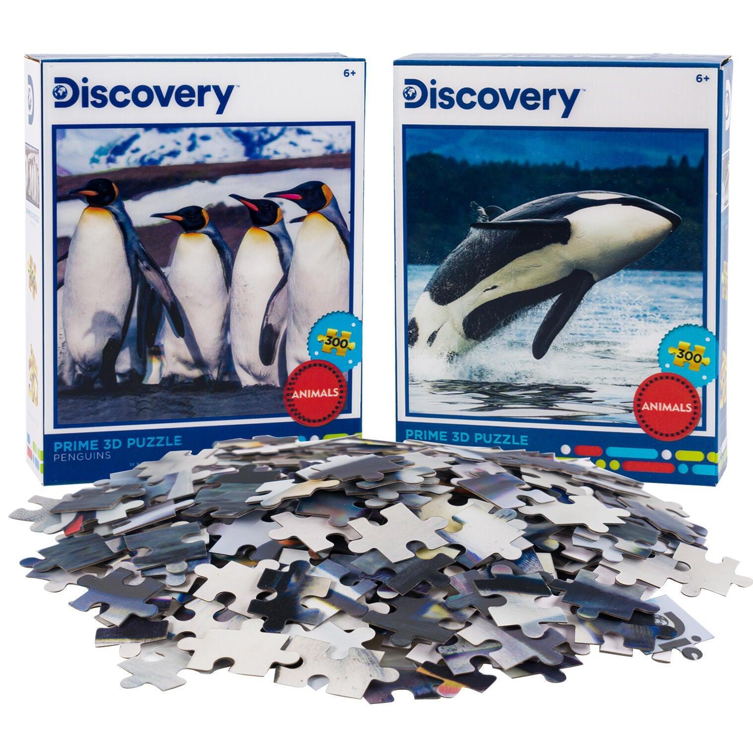 Penguins & Orca Set of 2 300 Piece Lenticular Jigsaw Puzzles Prime 3D