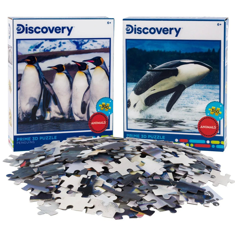 Penguins & Orca Set of 2 300 Piece Lenticular Jigsaw Puzzles Prime 3D - BIG FRENCHIES