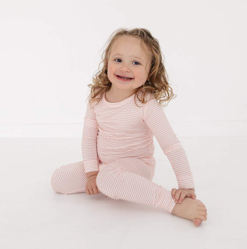 Peony Stripe Bamboo Toddler Pajama Set - BIG FRENCHIES