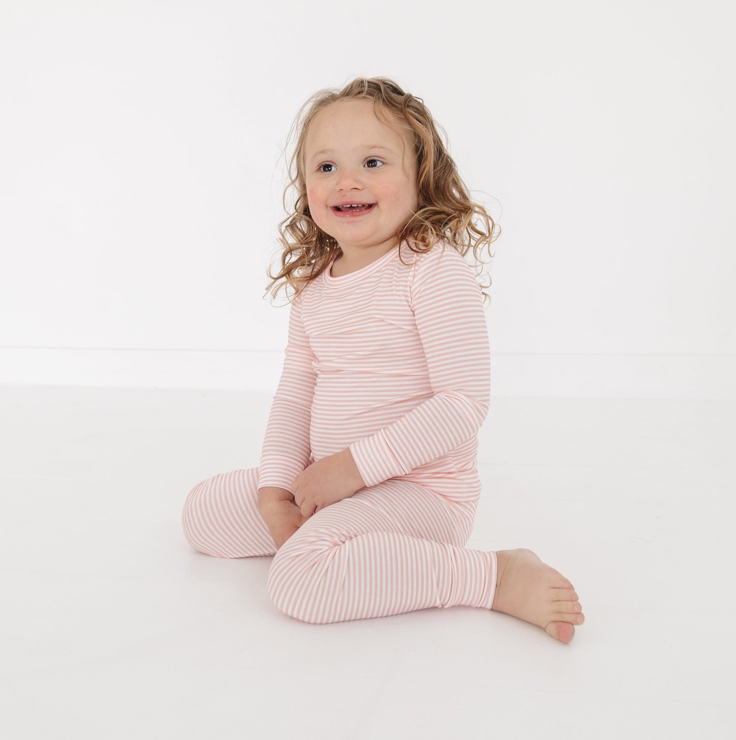Peony Stripe Bamboo Toddler Pajama Set - BIG FRENCHIES