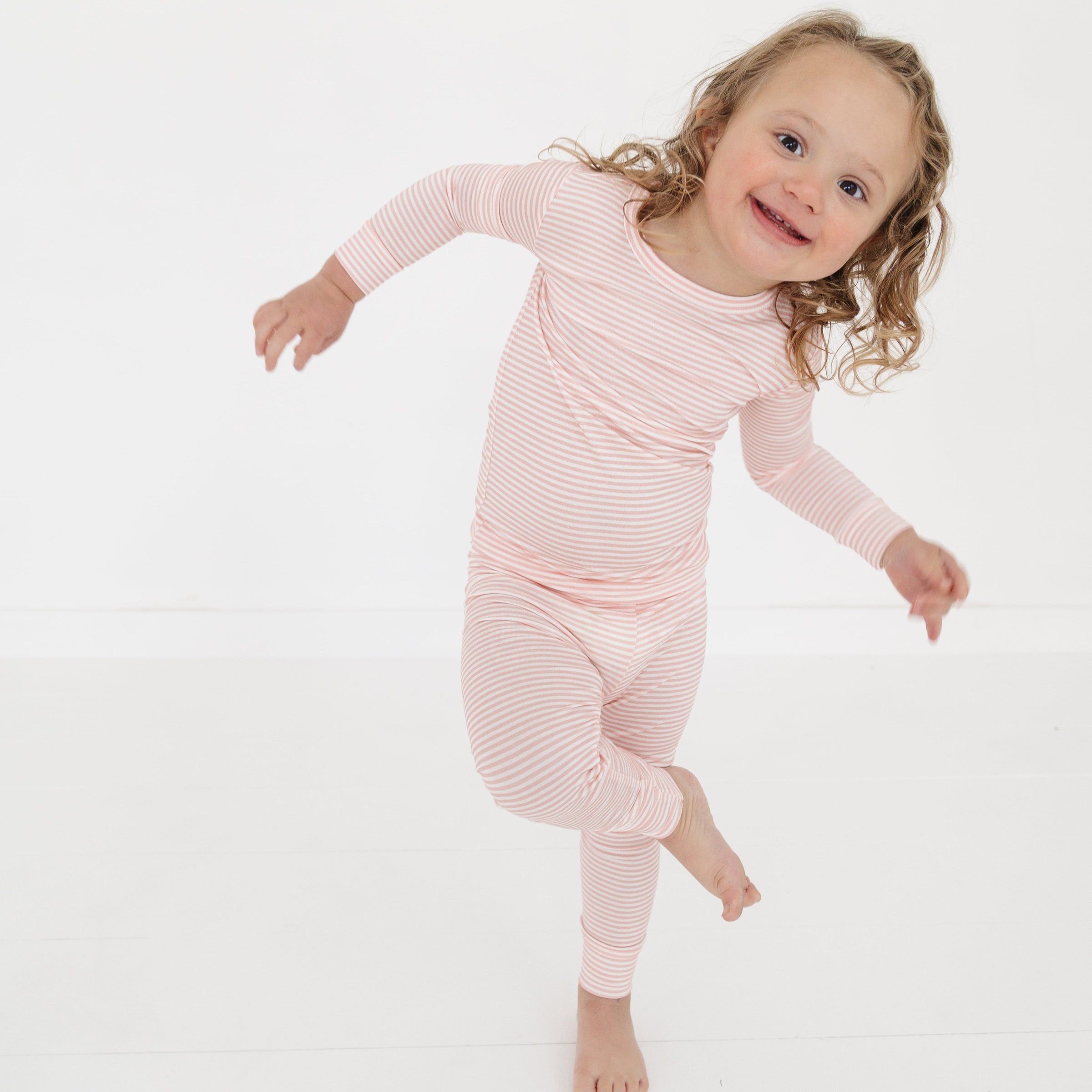 Peony Stripe Bamboo Toddler Pajama Set - BIG FRENCHIES
