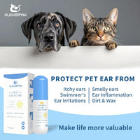 Pet Ear Cleaner PHMB Tris Flush Dog Cat Wax Odor Removal Ear Care Kit 4oz