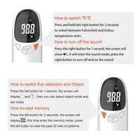 Pet Ear Thermometer Infrared Dog & Cat Temperature Reader 1-Second Digital
