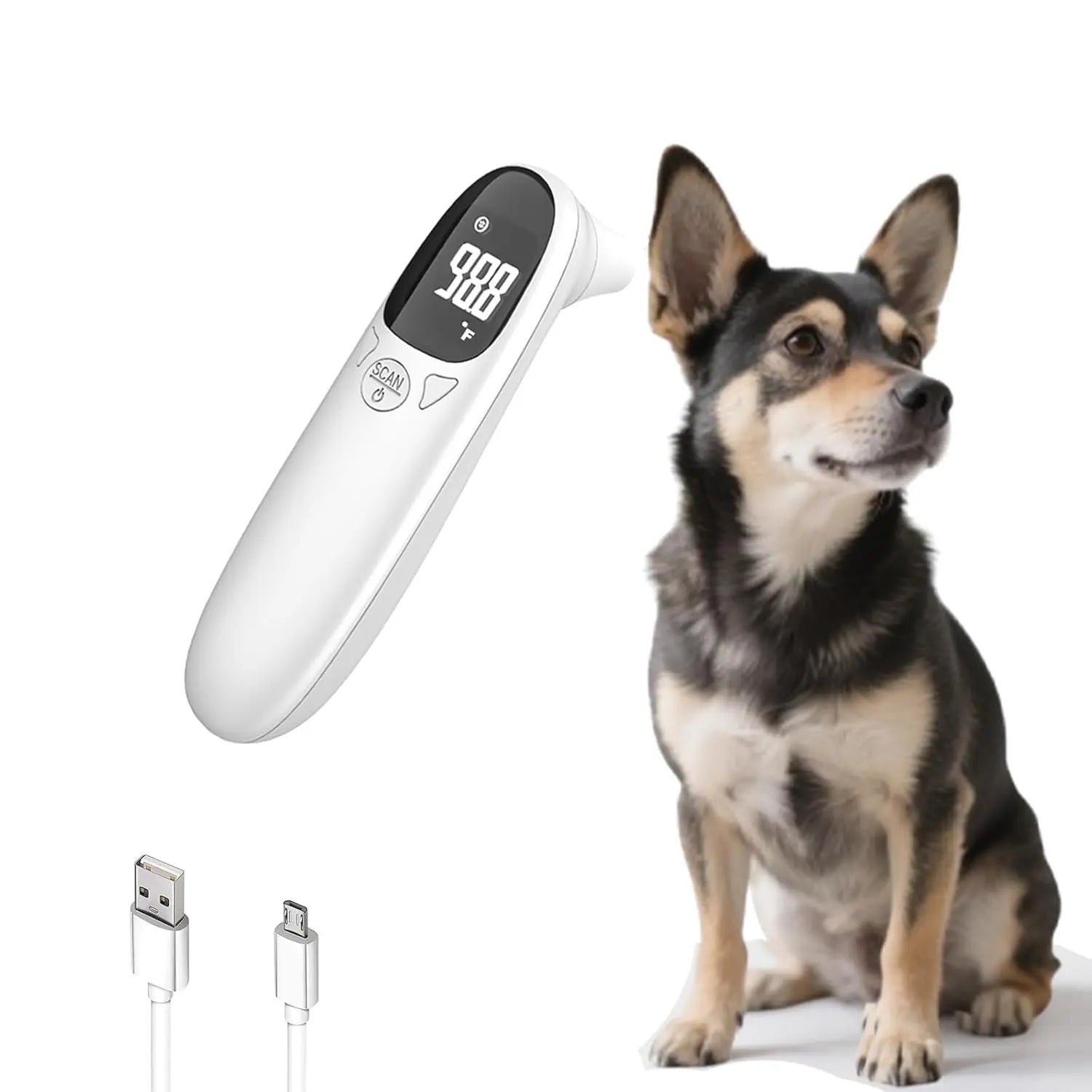 Pet Ear Thermometer Infrared Dog & Cat Temperature Reader 1-Second Digital