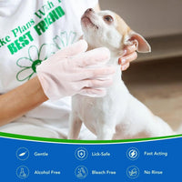 Pet Glove Wipes for Dogs, Cats & Small Animals, Unscented Grooming Wipes 24ct