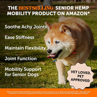 Pet Honesty Senior Hemp Hip & Joint Supplement for Dogs Mobility Chews 90 Ct