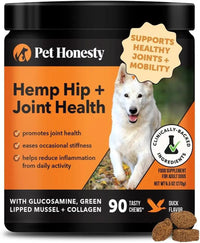 Pet Honesty Senior Hemp Hip & Joint Supplement for Dogs Mobility Chews 90 Ct
