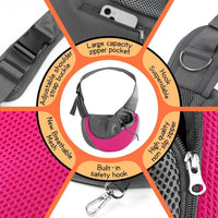 Pet Sling Carrier Adjustable Breathable Hands Free Small Dog Cat Travel