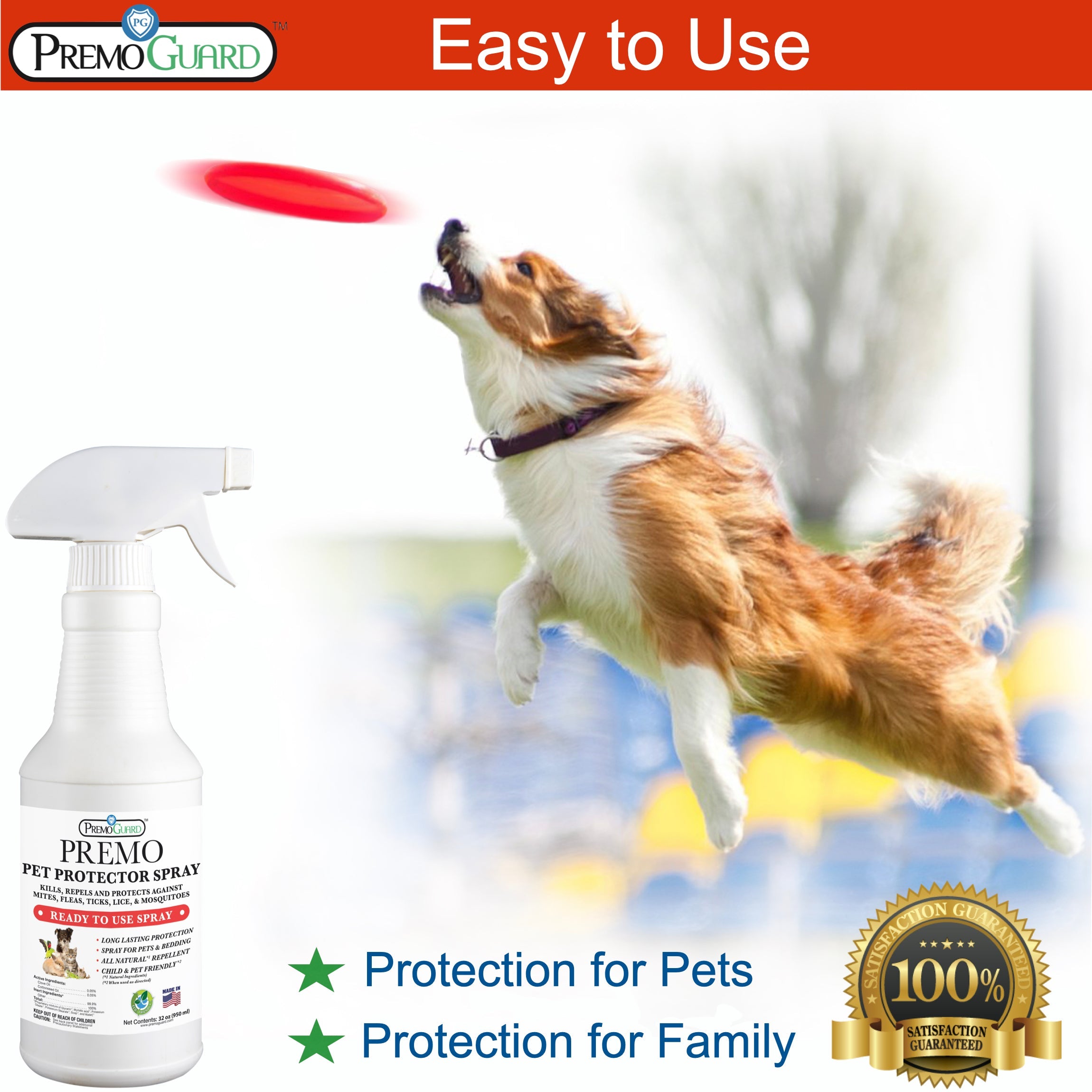 Pet Protector 32 oz | Plant Based Natural Non-Toxic | Premo Guard