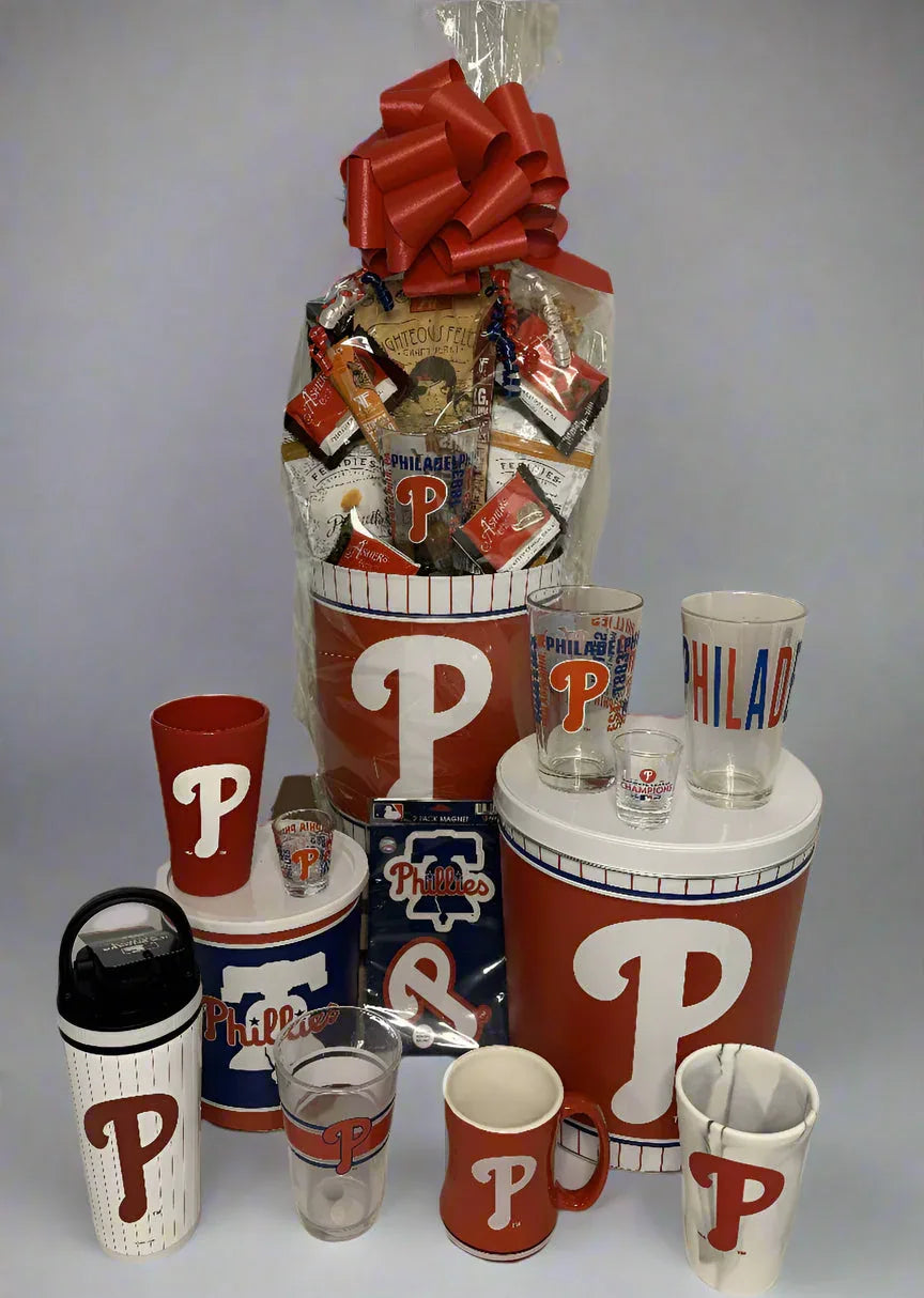JGB Sports - Large Philadelphia Phillies Gift Tin Basket - Made In America - BIG FRENCHIES