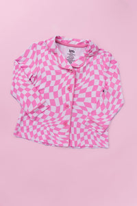 BUBBLEGUM WAVY CHECKERS GIRL'S DREAM GOWN