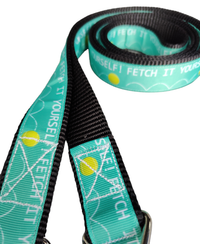 Fetch It Yourself! Black Nylon Dog Collar MD, LG, XL, Leash
