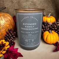 Shared Trauma: Extended Family Thanksgiving Candle - 13 oz, Crackling Wood Wick - BIG FRENCHIES