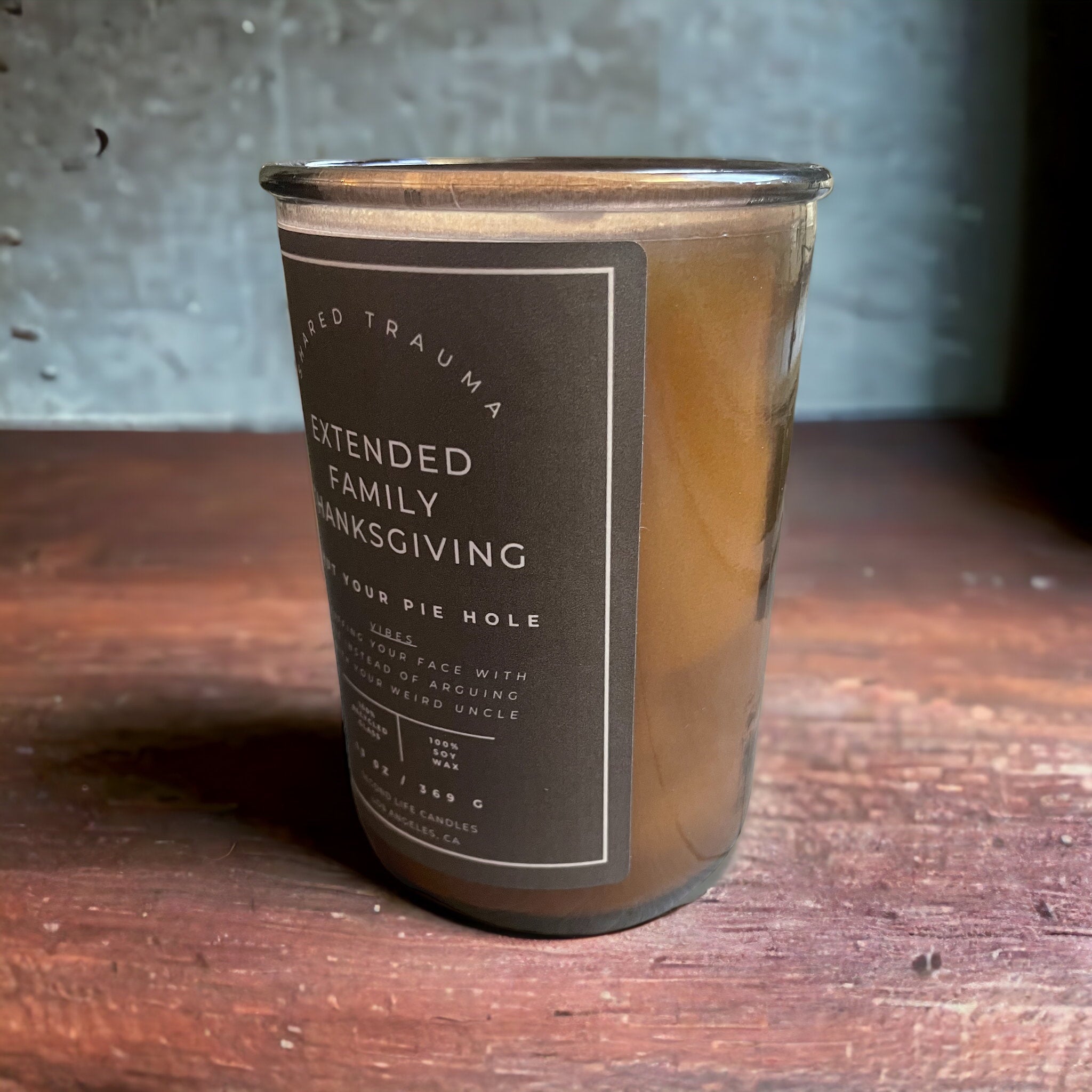 Shared Trauma: Extended Family Thanksgiving Candle - 13 oz, Crackling Wood Wick - BIG FRENCHIES