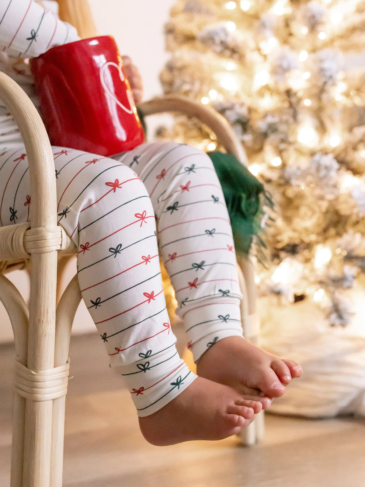 Tied with a Bow Christmas 2pc Henley Bamboo Pajamas - BIG FRENCHIES
