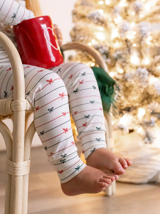Tied with a Bow Christmas 2pc Henley Bamboo Pajamas - BIG FRENCHIES