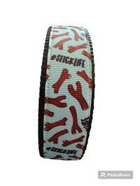 # Stick Life Black Nylon Dog Collar MD, LG, XL, Leash