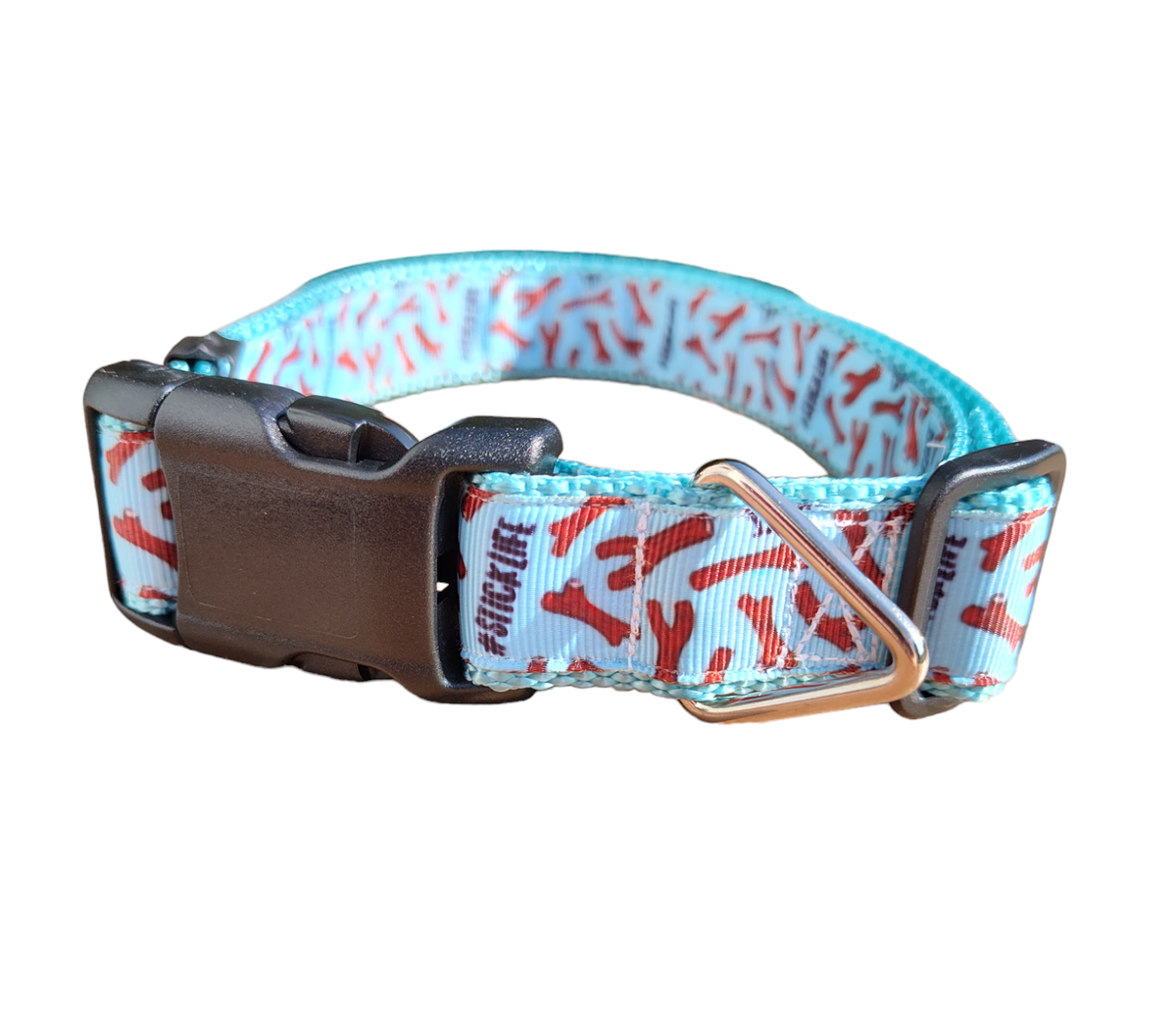 # Stick Life Light Blue Nylon Dog Collar MD, LG, XL, Leash, Martingale-Dog Collar / Leash-BIG FRENCHIES-Doot's Pet LLC Collars For A Cause