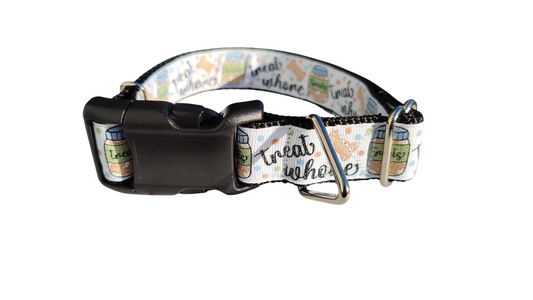 Treat Whore Glitter Nylon Dog Collar