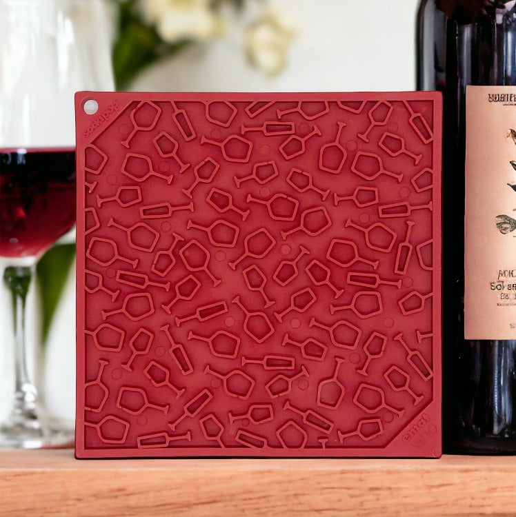 Vino Dog eMat - Enrichment Lick Mat For Dogs and Cats | Wine-Inspired Design| SodaPup - BIG FRENCHIES