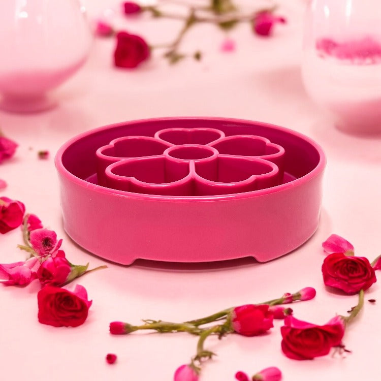 Flower eBowl Deep Slow Feeder Dog Bowl for Enrichment | USA Made - BIG FRENCHIES
