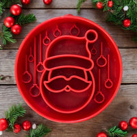 Santa Christmas eBowl Deep Slow Feeder Dog Bowl for Enrichment | USA Made - BIG FRENCHIES
