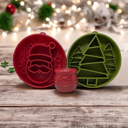 Santa Christmas eBowl Deep Slow Feeder Dog Bowl for Enrichment | USA Made - BIG FRENCHIES