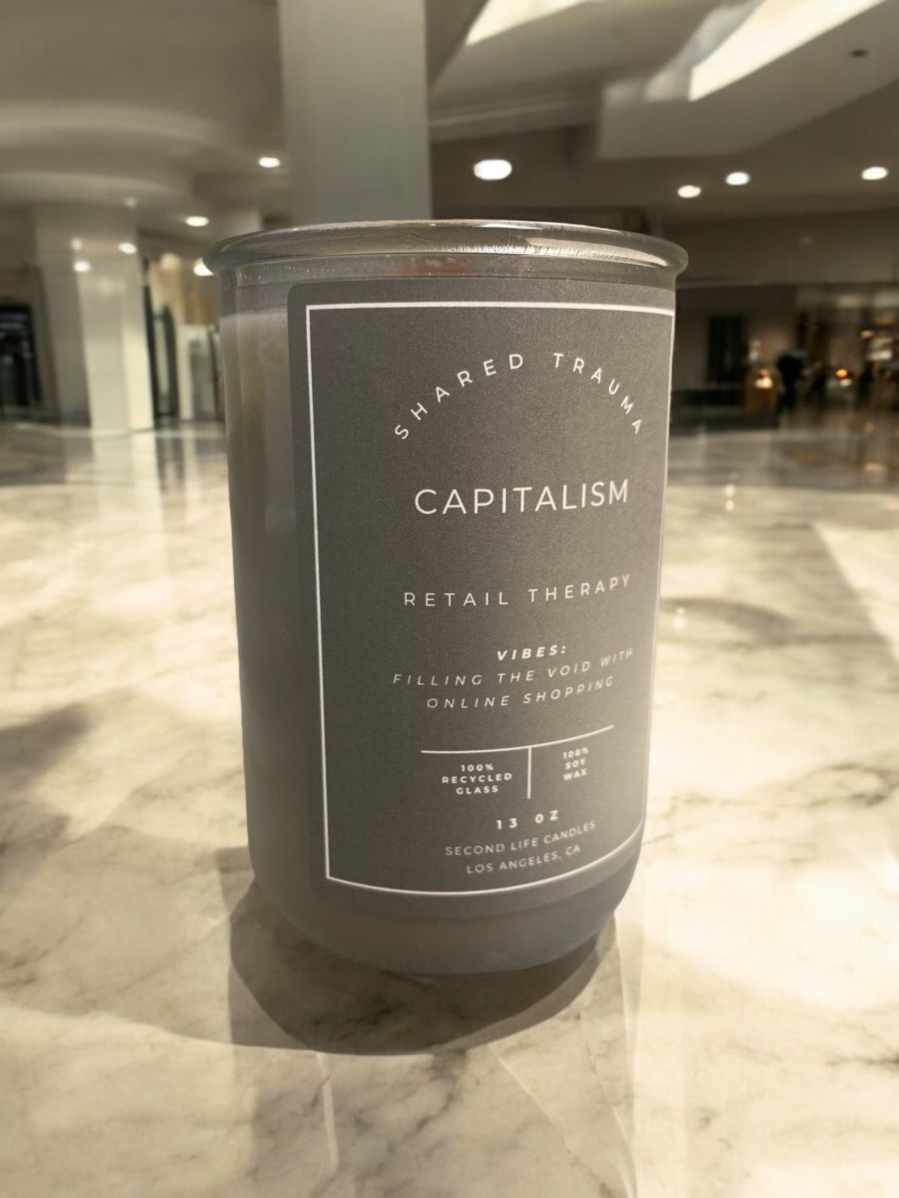 Shared Trauma Candles - Capitalism - 13 Oz Crackling Wood Wick - Tulips & Gardenia - BIG FRENCHIES