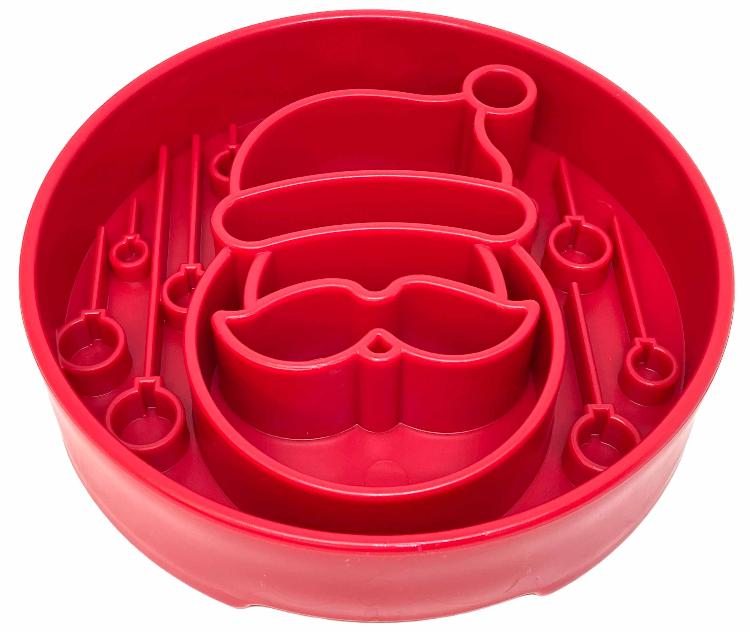 Santa Christmas eBowl Deep Slow Feeder Dog Bowl for Enrichment | USA Made - BIG FRENCHIES