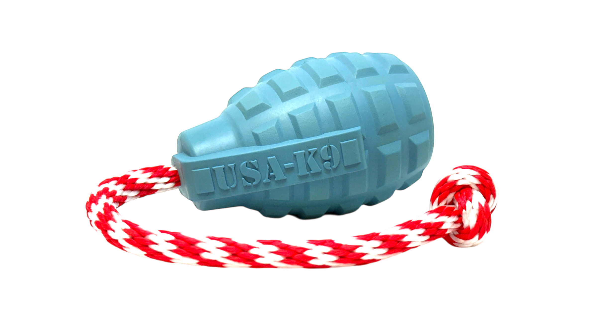 USA-K9 Grenade Shaped Rubber Dog Toy - Chew, Treat Dispenser & Tug Toy | USA - BIG FRENCHIES