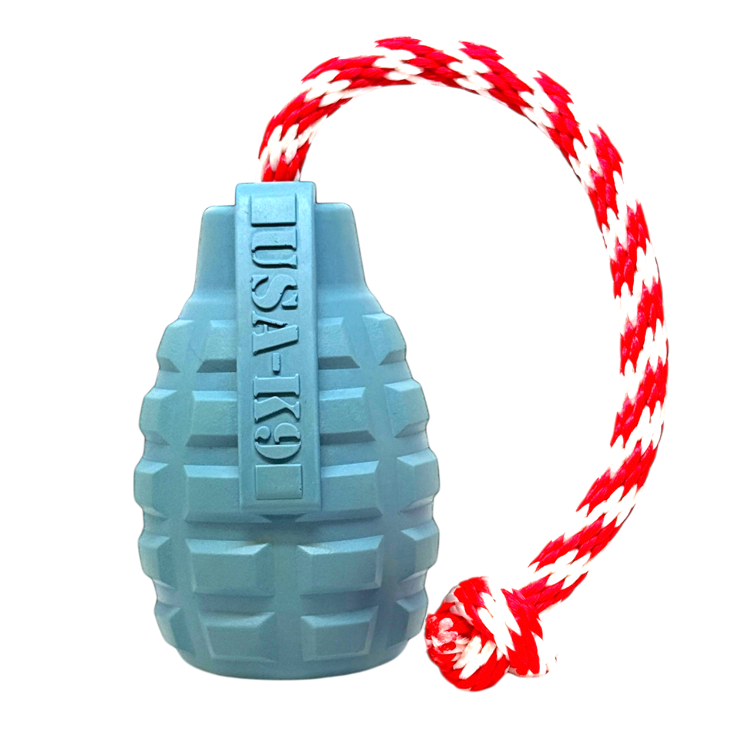 USA-K9 Grenade Shaped Rubber Dog Toy - Chew, Treat Dispenser & Tug Toy | USA - BIG FRENCHIES