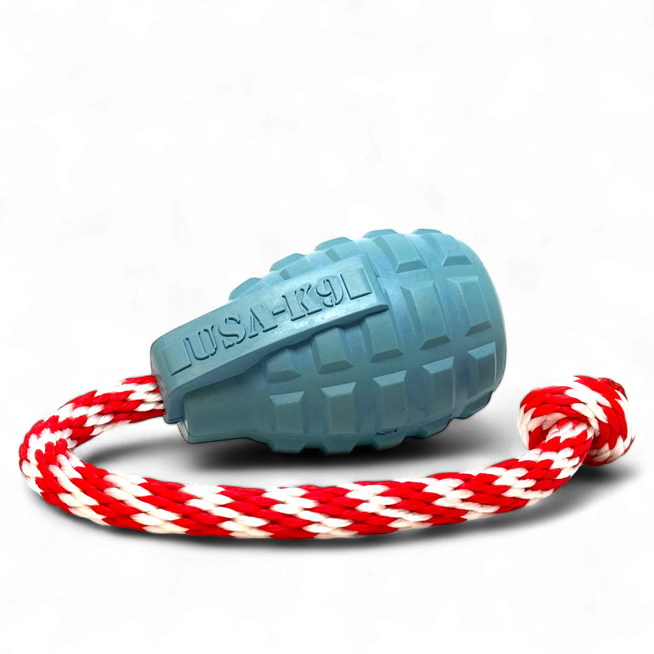 USA-K9 Grenade Shaped Rubber Dog Toy - Chew, Treat Dispenser & Tug Toy | USA - BIG FRENCHIES